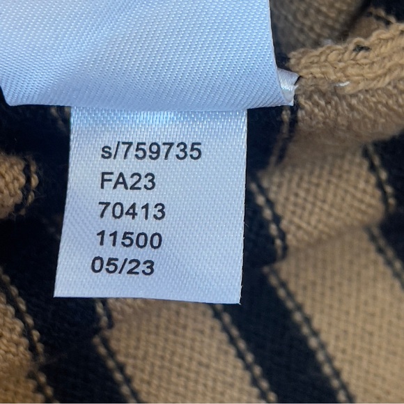 LOFT Tan and Black Classic Striped Sweater Women’s Medium - Picture 9 of 11